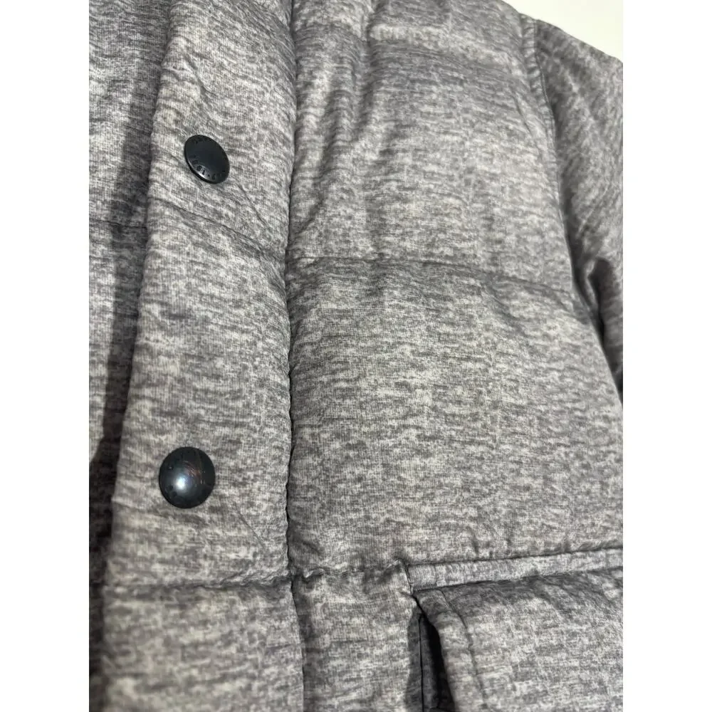 Baby Gap Toddler 4 Years Gray Hooded Puffer Jacket Button & Zip Removable Hoodie